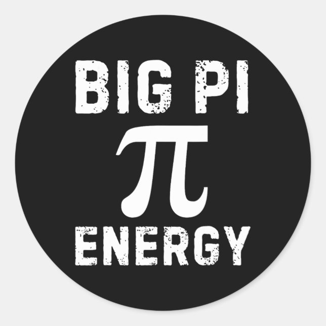 Sticker Rond Big Pi Energy Funny Pi Day Math 3.14 Spiral Pi Sym (Devant)