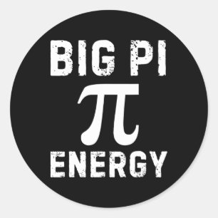 Sticker Rond Big Pi Energy Funny Pi Day Math 3.14 Spiral Pi Sym