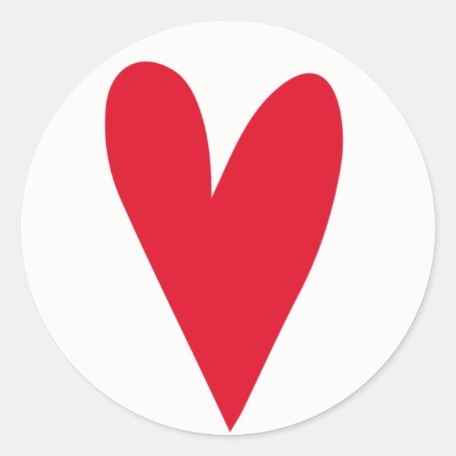 Sticker Rond Big Red Heart - Valentine / Mariage (Devant)