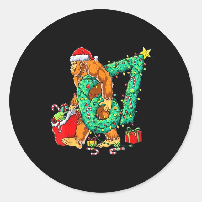 Sticker Rond Bigfoot 67 Meme Christmas Tree 67 Baseball Lifesty (Devant)