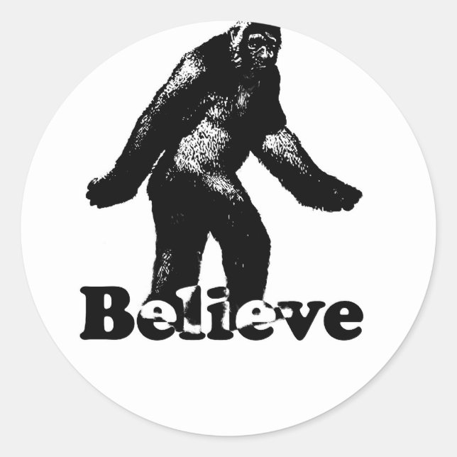 Sticker Rond Bigfoot Believe (Devant)