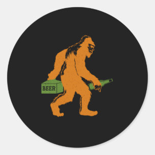 Sticker Rond Bigfoot Bière Sasquatch Yeti Bière Lover Bouteille
