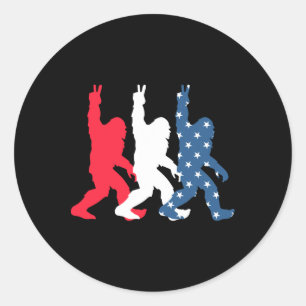 Sticker Rond Bigfoot Drapeau Usa - Jour de l'Indépendance - Pat