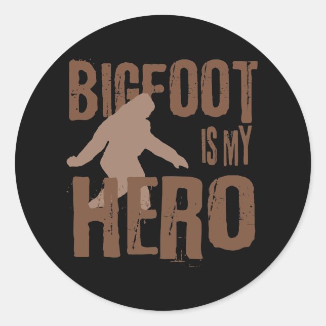 Sticker Rond Bigfoot est mon héros (Devant)