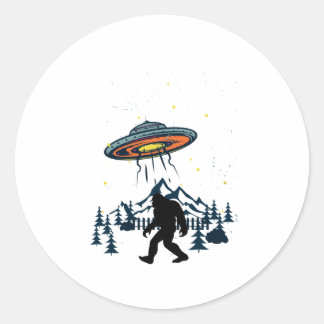 Sticker Rond Bigfoot et OVNI Conspiration Pals Nuit & Nature