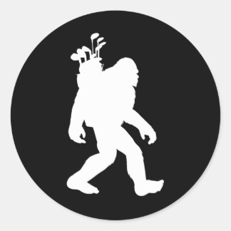 Sticker Rond Bigfoot Golf drôle Bigfoot Golf