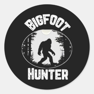 Sticker Rond Bigfoot Hunter Sasquatch Drôle Humour