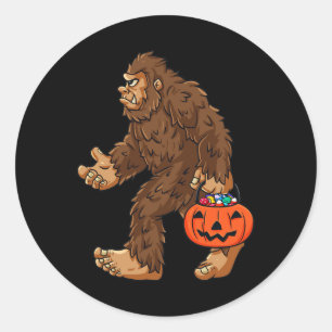 Sticker Rond Bigfoot Jack-o'-lantern Fun Halloween Garçons Enfa