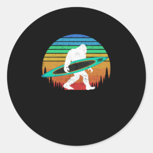 Sticker Rond Bigfoot kayak pataugeoire lac canot d'eau blanche