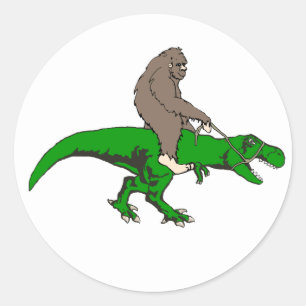 Sticker Rond Bigfoot montant T Rex