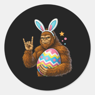 Sticker Rond Bigfoot Sasquatch Lapin Pâques Hommes Femmes Garço