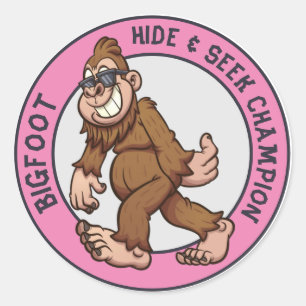 Sticker Rond Bigfoot   Sasquatch (modifiable)