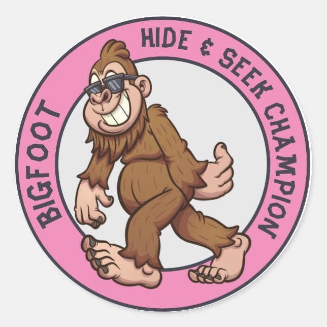 Sticker Rond Bigfoot | Sasquatch (modifiable) (Devant)