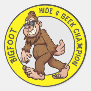 Sticker Rond Bigfoot   Sasquatch (modifiable)