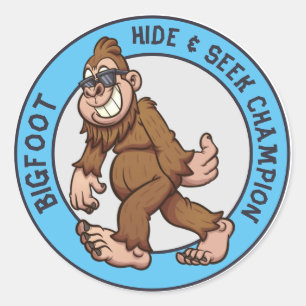 Sticker Rond Bigfoot   Sasquatch (modifiable) Classic Round Sti