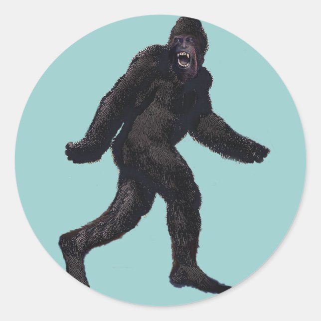 Sticker Rond Bigfoot Sasquatch Yetti (Devant)