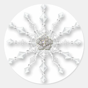 Sticker Rond Bijou de flocon de neige