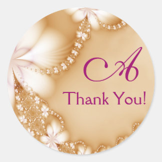 Sticker Rond Bijou floral, Merci !