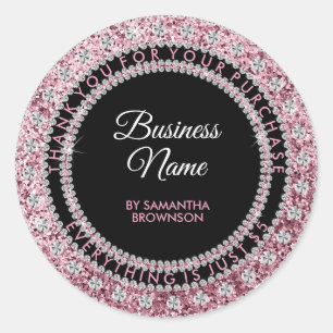 Sticker Rond Bijou scintillant rose pour fille