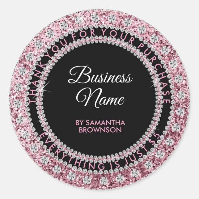 Sticker Rond Bijou scintillant rose pour fille (Devant)