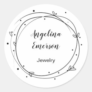 Sticker Rond Bijoux artisanaux en fer féminin