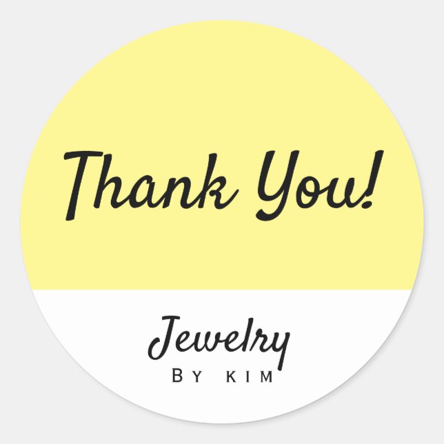 Sticker Rond Bijoux de marque personnelle jaune moderne (Devant)