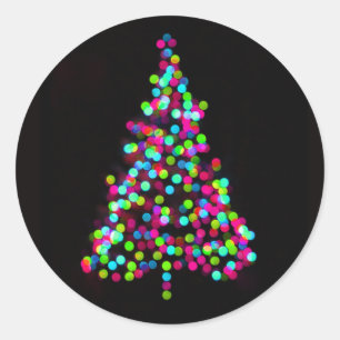 Sticker Rond Bijoux de sapin de Noël