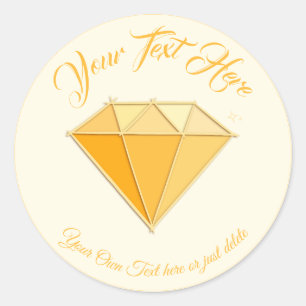 Sticker Rond Bijoux en pierre de diamant jaune. 50 Mariages d'o