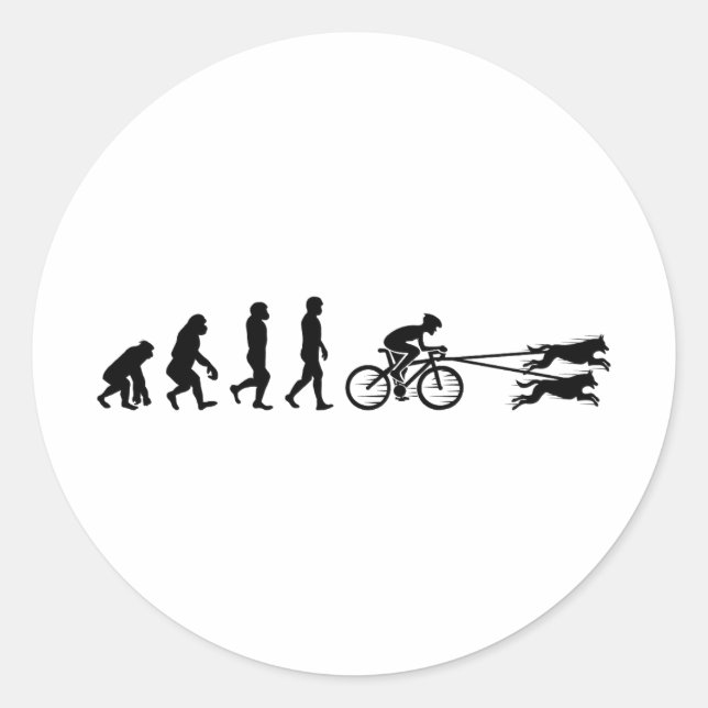 Sticker Rond Bikejoring ChienScooting Chien Sport Vélo Evolutio (Devant)