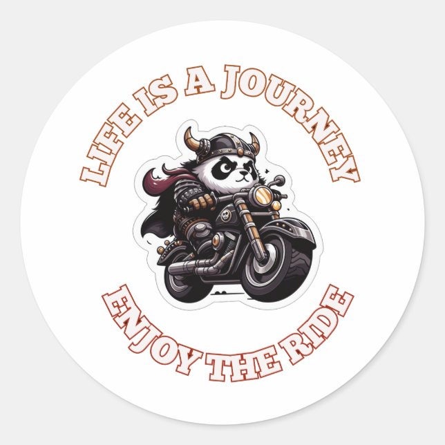 Sticker Rond Biker Life est un voyage (Devant)
