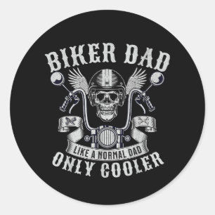 Sticker Rond Biker Papa Motorcycle Père Rider Biker Papa Père