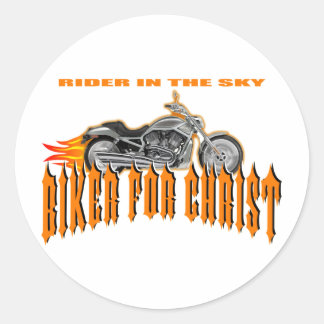 Sticker Rond Biker pour Christ