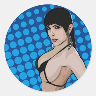 Sticker Rond Bikini Babe