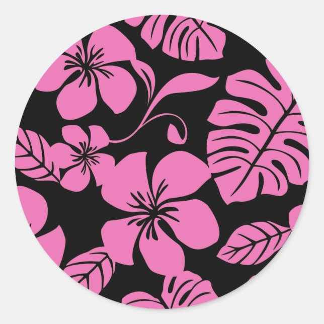 STICKER ROND BIKINI ROSE (NOIR/ROSE) BÂTIMENT ROND CLASSIQUE (Devant)