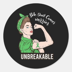 Sticker Rond Bile Duct Cancer Guerrier Incassable Femmes fortes