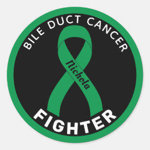 Sticker Rond Bile Duct Cancer Lutter Ruban Noir