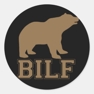 STICKER ROND BILF BROWN