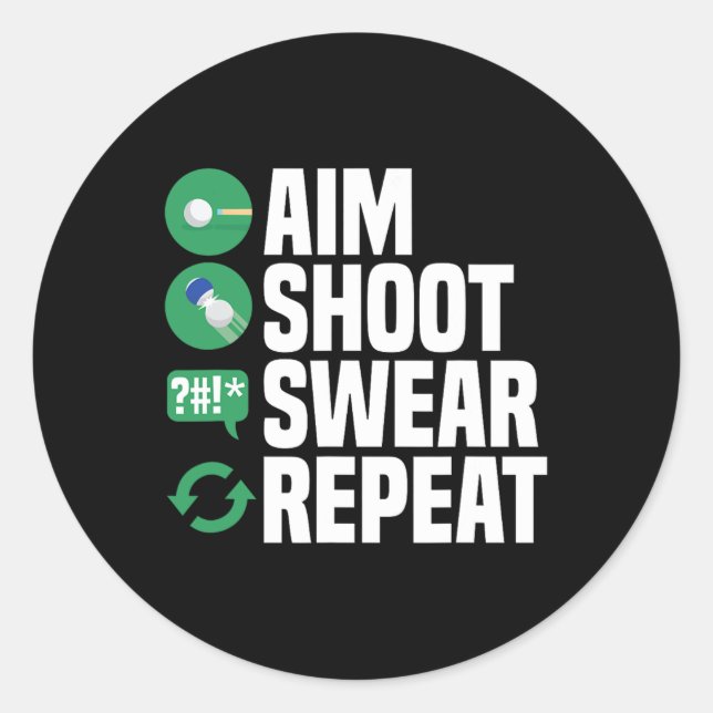 Sticker Rond Billard amusant (Devant)