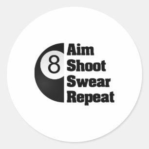 Sticker Rond Billard amusant cadeau de joueur de piscine 8-ll