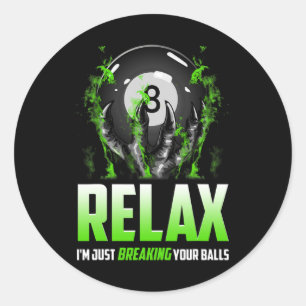 Sticker Rond Billard amusant Design 8 Ll Snooker Pool Stick