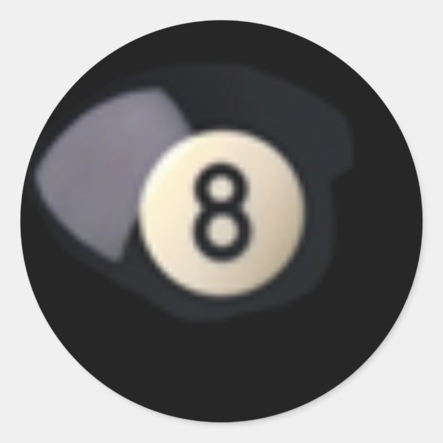 Sticker Rond Billard Ball 8 (Devant)