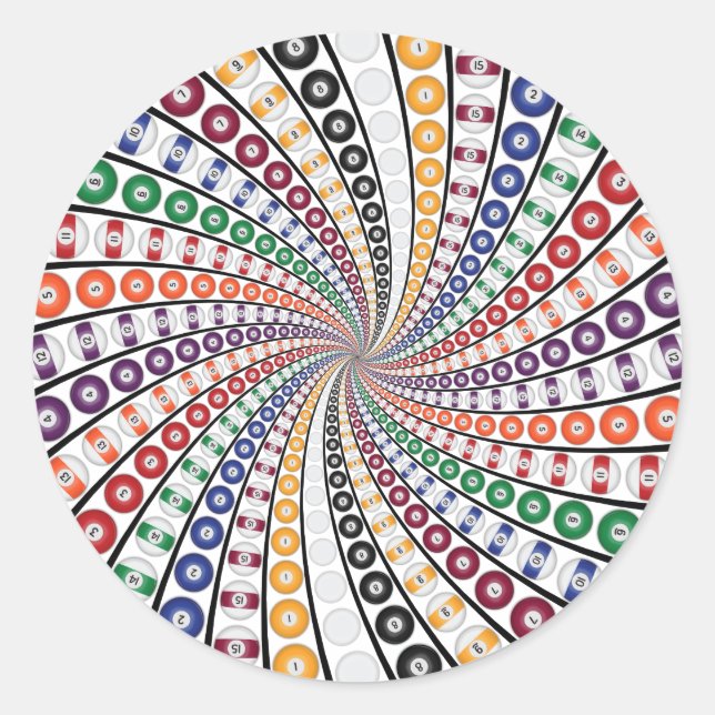 Sticker Rond Billard / Ballons de piscine Vortex : (Devant)