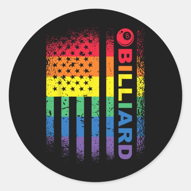 Sticker Rond Billard Billard Billard américain Billiard - Bil (Devant)