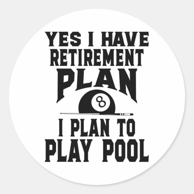 Sticker Rond Billard Billard Billard Billard Billard Oui J'Ai U (Devant)