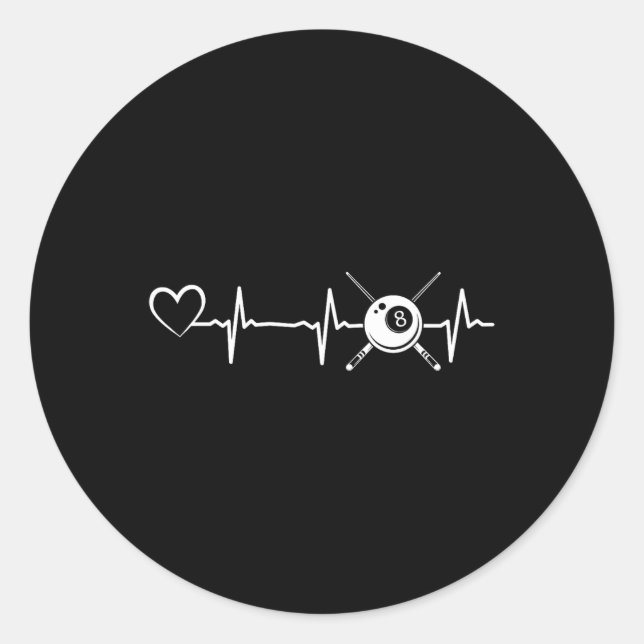 Sticker Rond Billard Billard Billard Billard Coeur de battement (Devant)