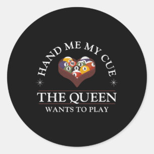 Sticker Rond Billard Billard Lecteur Ball Girl Me Main Ma Cue L