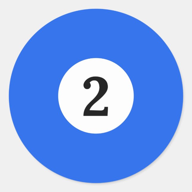 Sticker Rond Billard bleu massif Ball 2 (Devant)