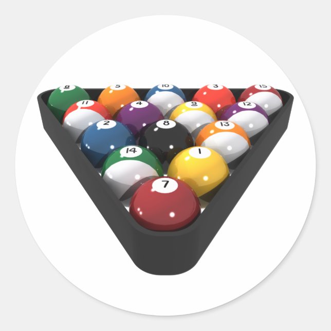 Sticker Rond Billard / Boules de billard Remplies : (Devant)