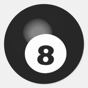 Sticker Rond Billard cool Jeu de billard noir Lucky 8 Ball