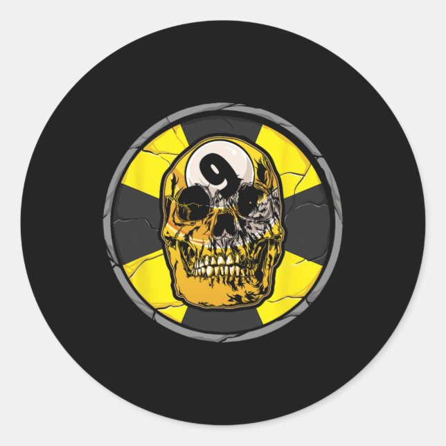 Sticker Rond Billard crânien Billard de snooker 9 Ll Lecteur Cu (Devant)